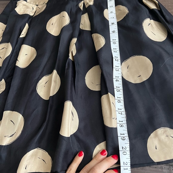 SOLDKate Spade 100 💯 Silk Blend Skirt size 6 black cream - Picture 8 of 10